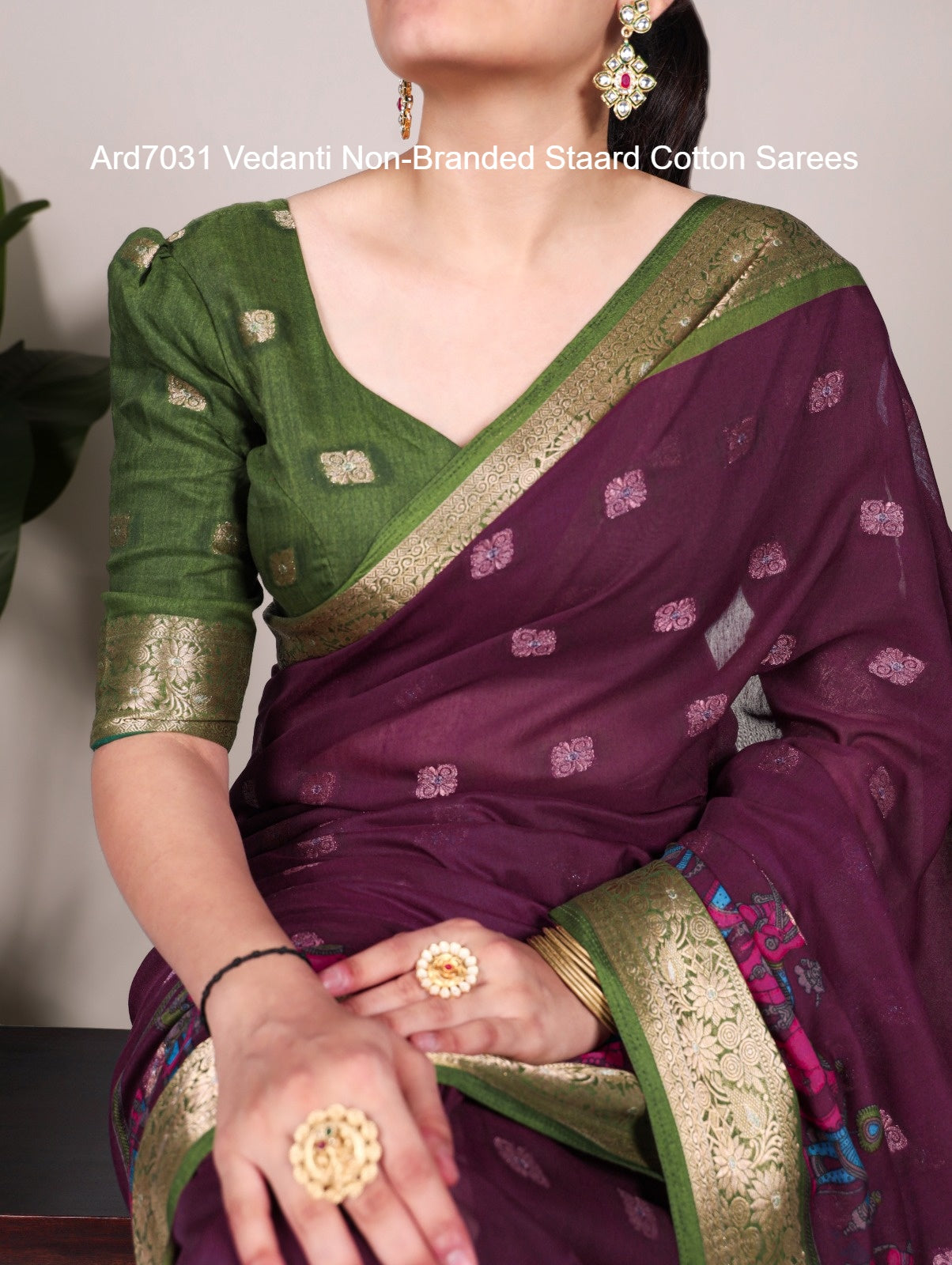 Ard7031 Vedanti Non-Branded Staard Cotton Sarees