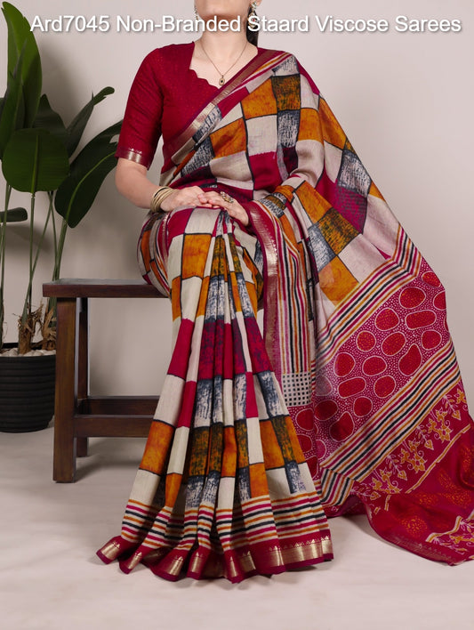Ard7045 Non-Branded Staard Viscose Sarees