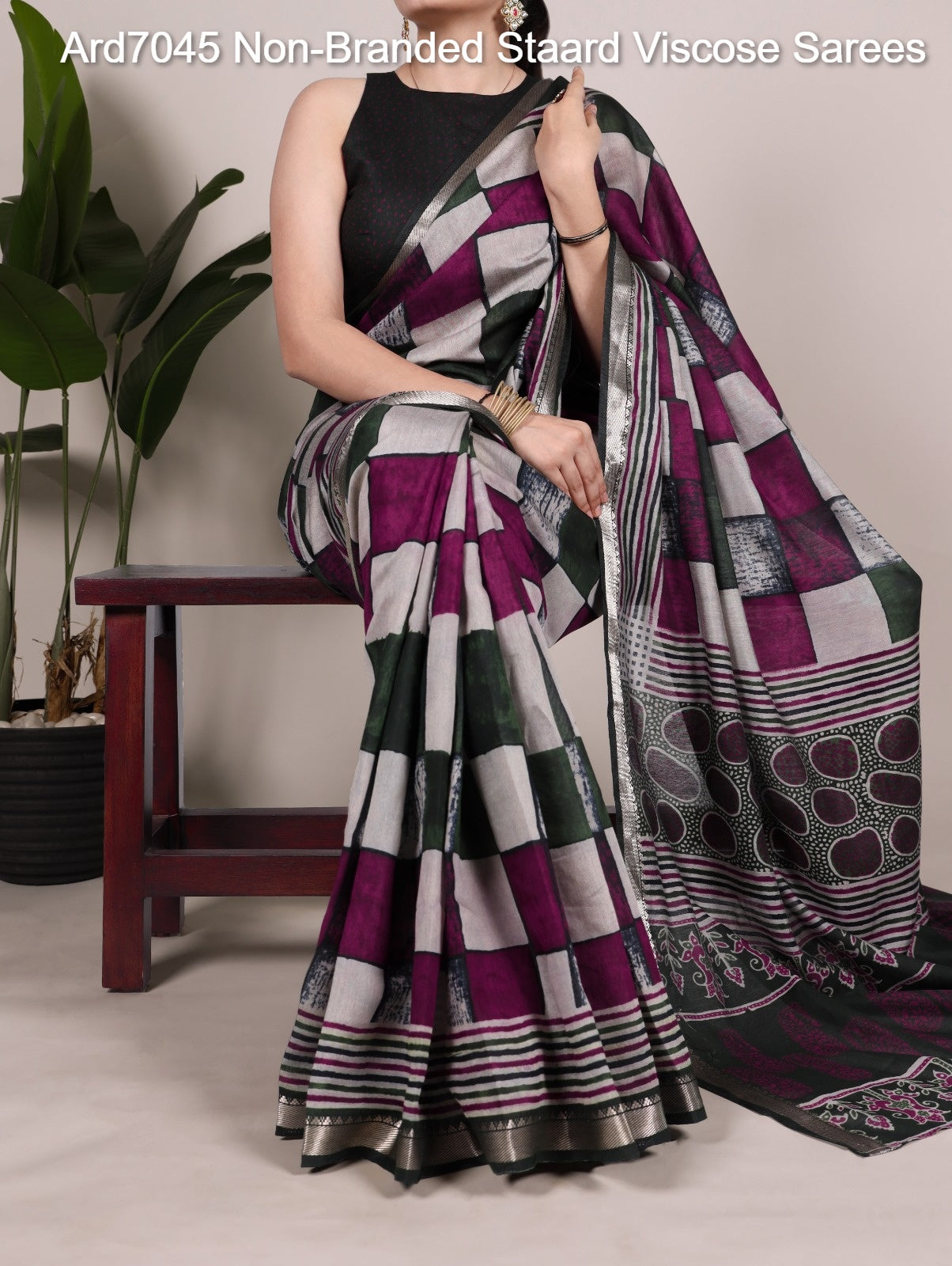 Ard7045 Non-Branded Staard Viscose Sarees