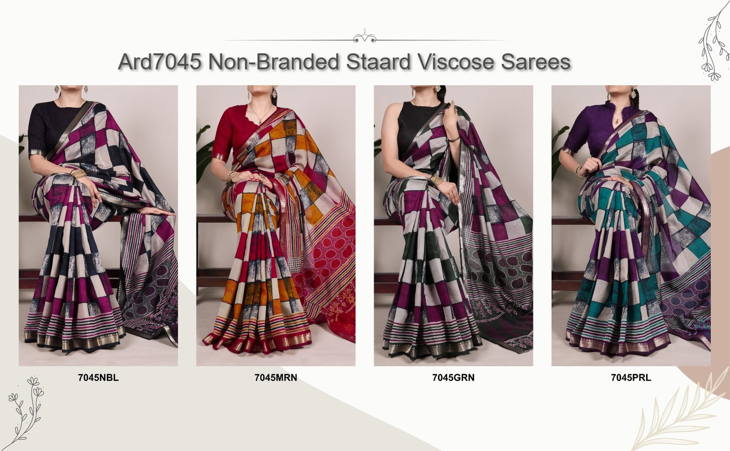 Ard7045 Non-Branded Staard Viscose Sarees