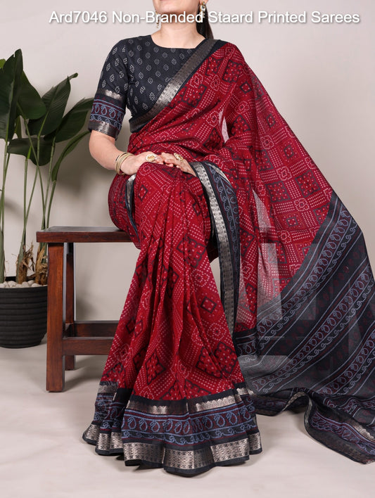 Ard7046 Non-Branded Staard Printed Sarees