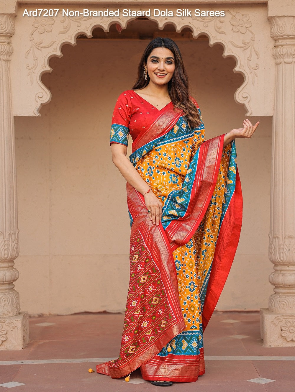 Ard7207 Non-Branded Staard Dola Silk Sarees