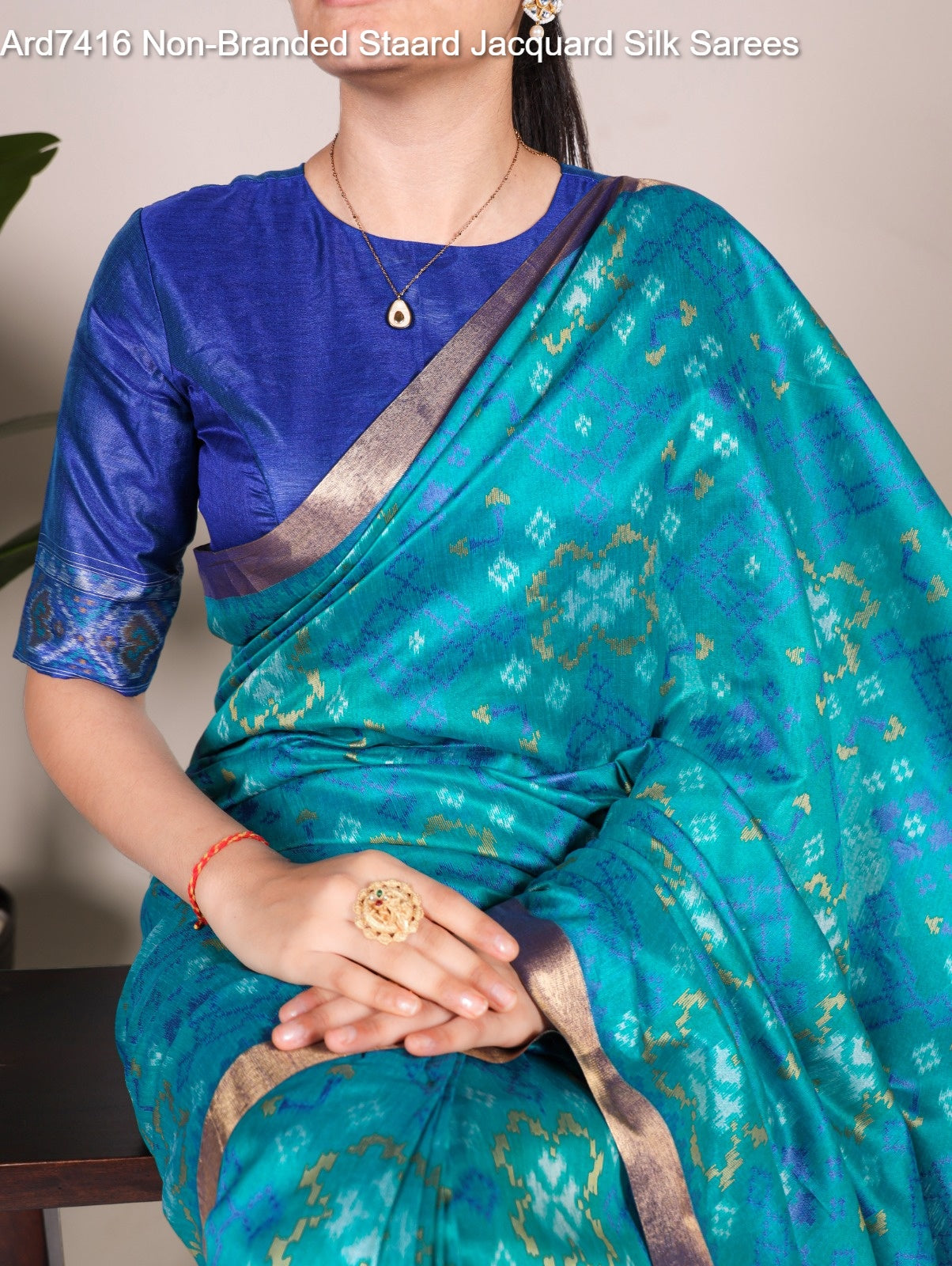 Ard7416 Non-Branded Staard Jacquard Silk Sarees