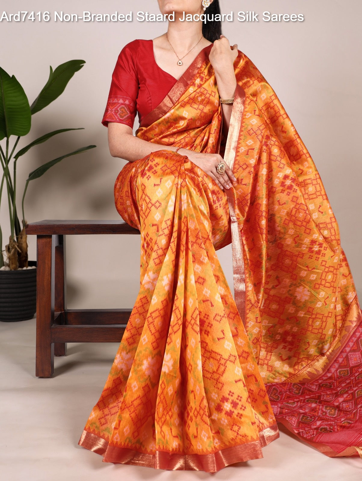 Ard7416 Non-Branded Staard Jacquard Silk Sarees