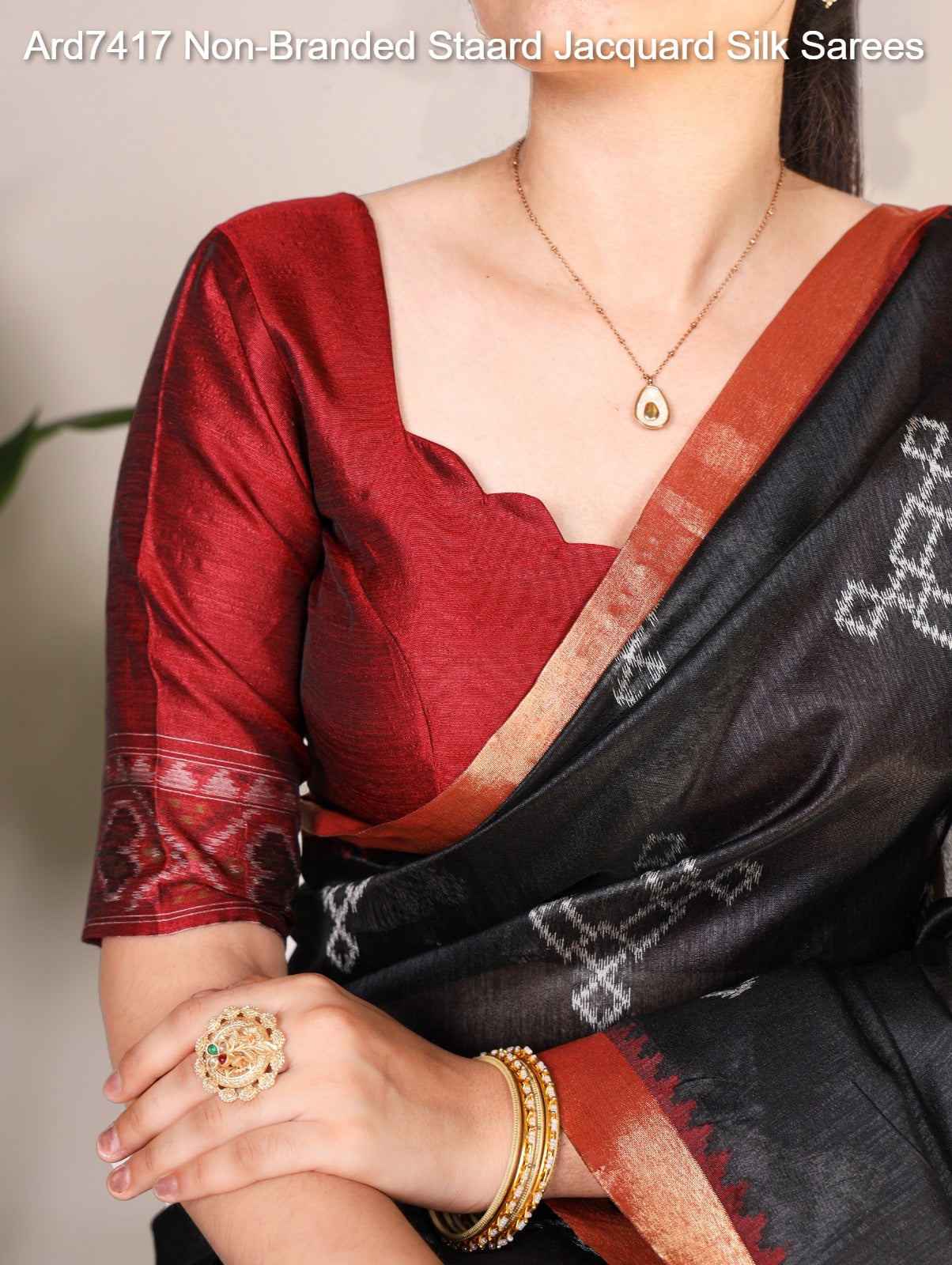 Ard7417 Non-Branded Staard Jacquard Silk Sarees