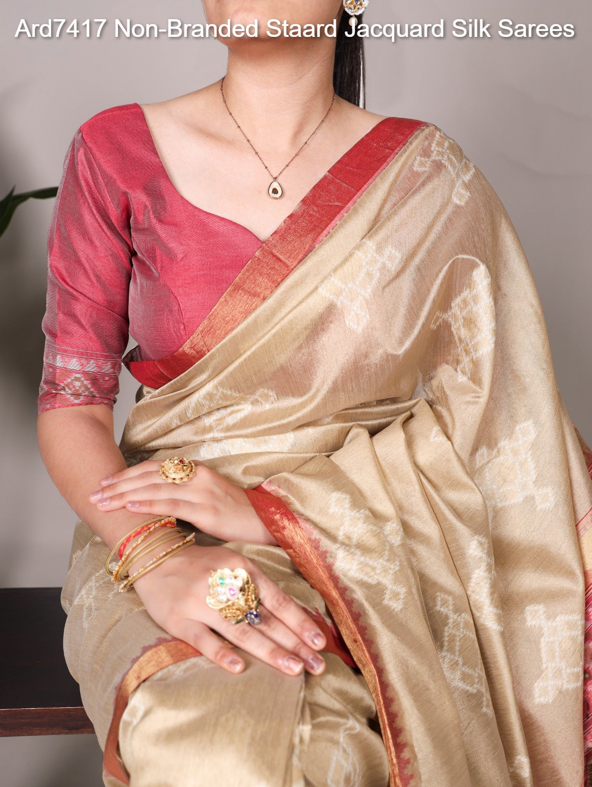 Ard7417 Non-Branded Staard Jacquard Silk Sarees