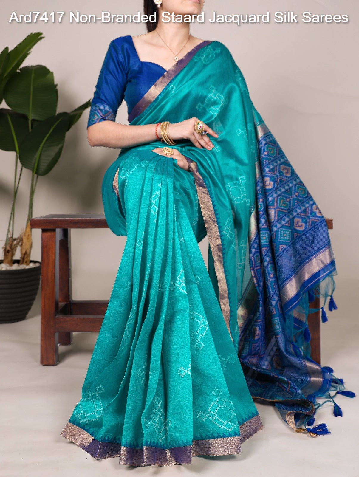 Ard7417 Non-Branded Staard Jacquard Silk Sarees