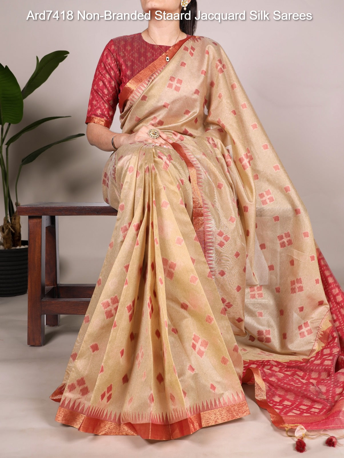 Ard7418 Non-Branded Staard Jacquard Silk Sarees
