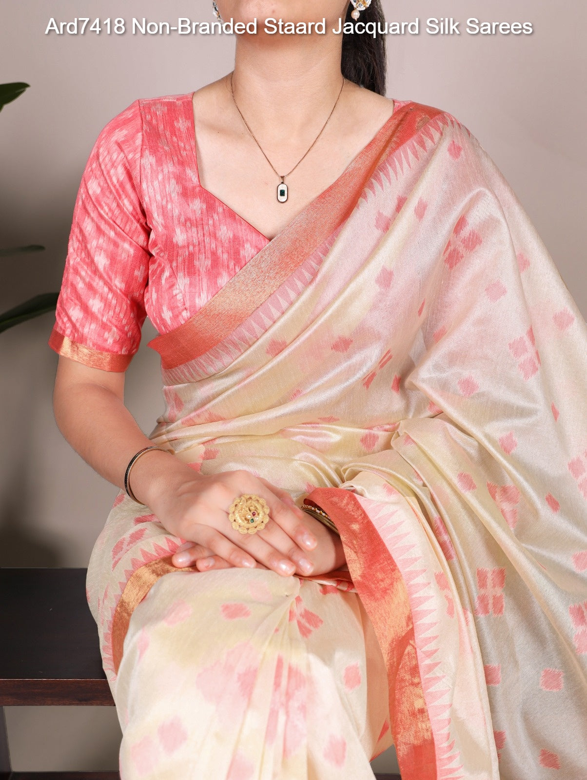 Ard7418 Non-Branded Staard Jacquard Silk Sarees