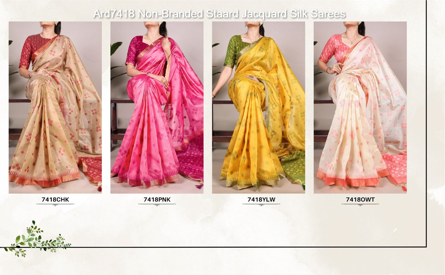 Ard7418 Non-Branded Staard Jacquard Silk Sarees