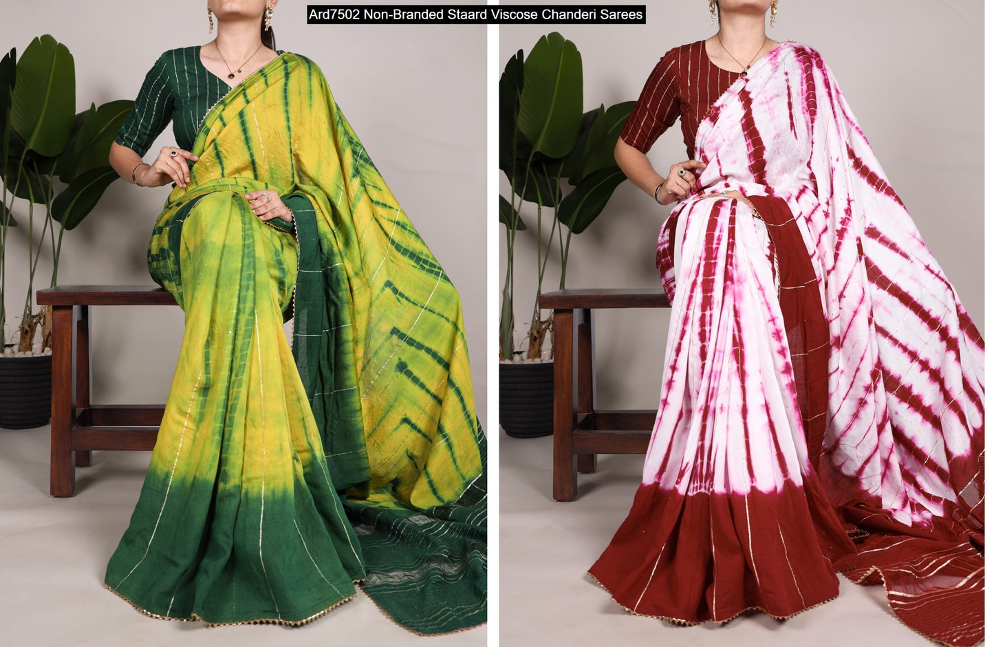 Ard7502 Non-Branded Staard Viscose Chanderi Sarees
