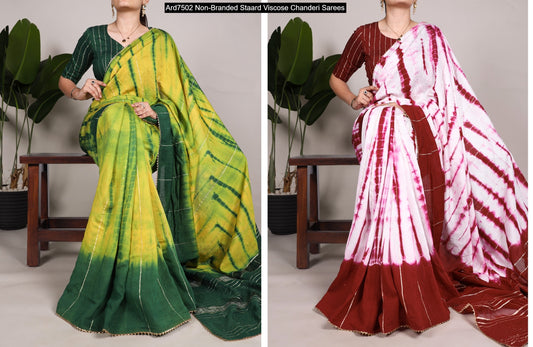 Ard7502 Non-Branded Staard Viscose Chanderi Sarees