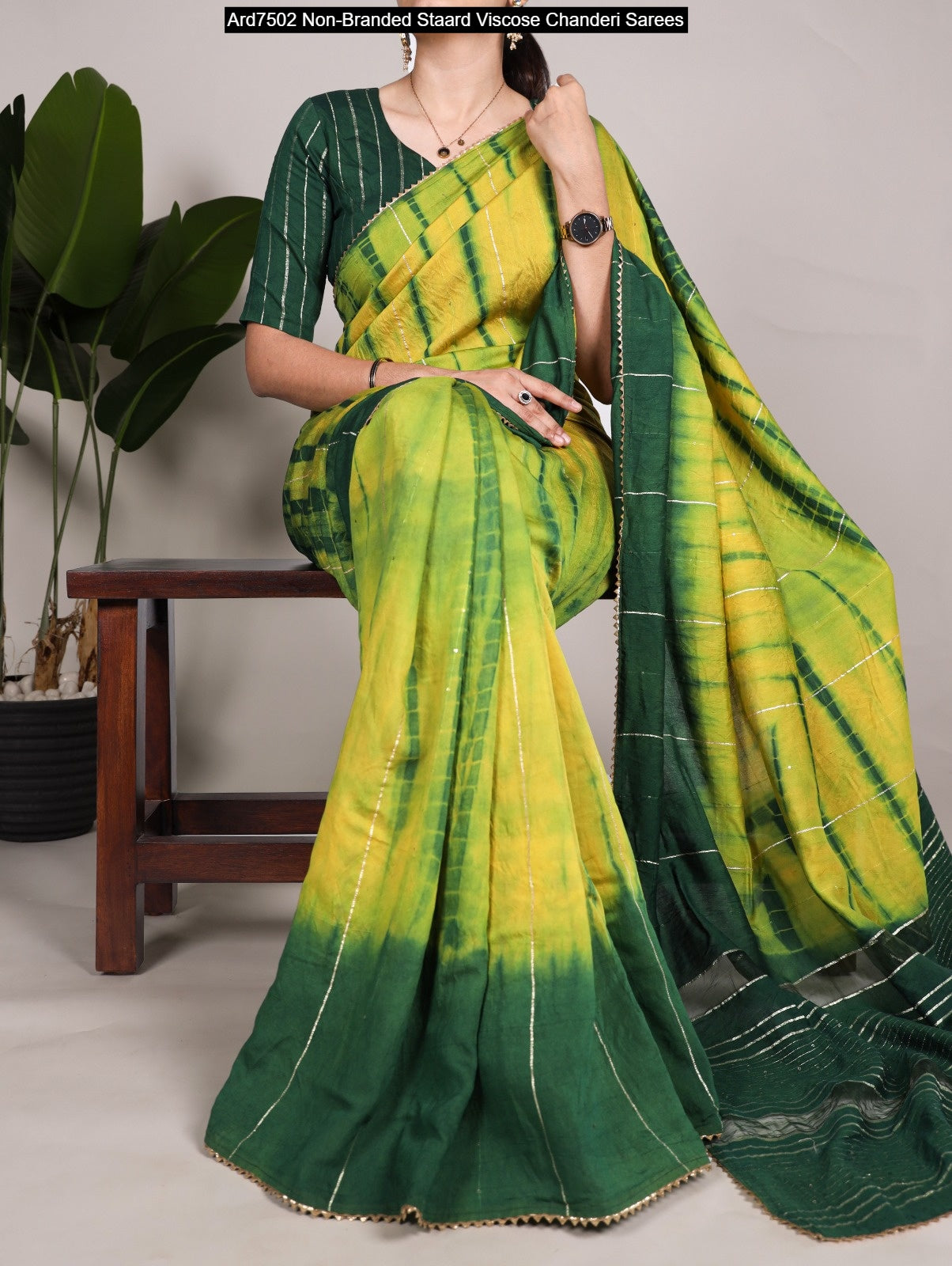 Ard7502 Non-Branded Staard Viscose Chanderi Sarees