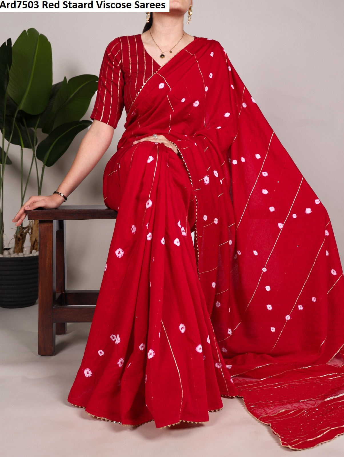 Ard7503 Red Staard Viscose Sarees