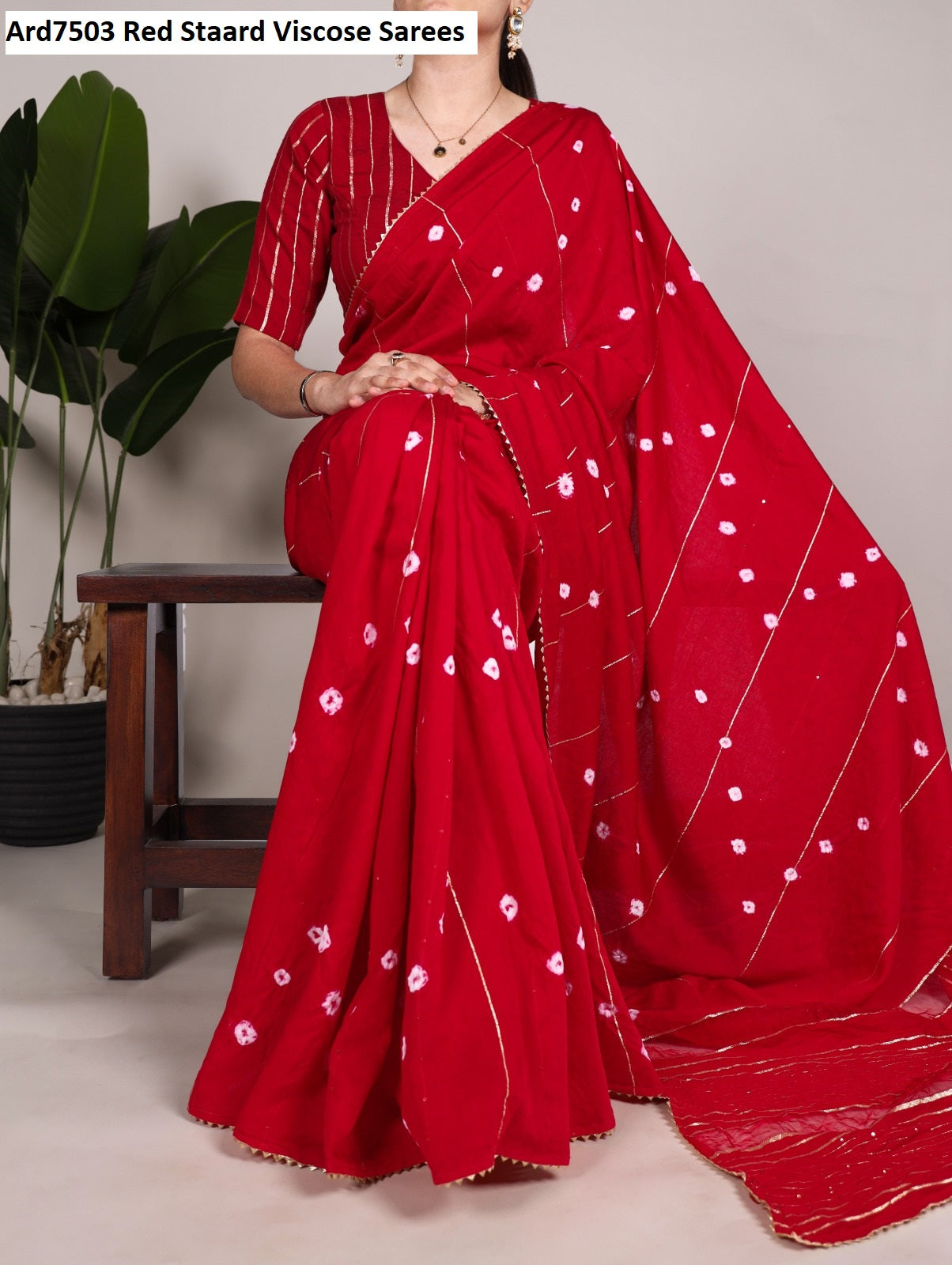 Ard7503 Red Staard Viscose Sarees