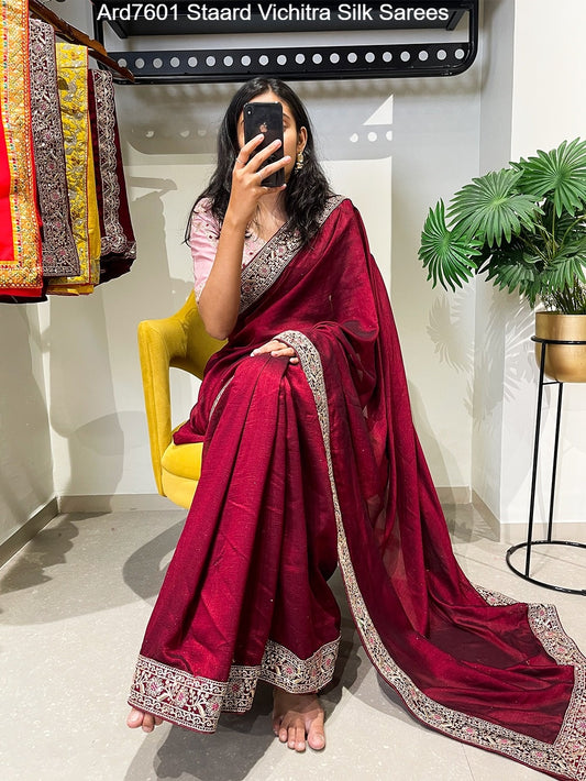 Ard7601 Staard Vichitra Silk Sarees
