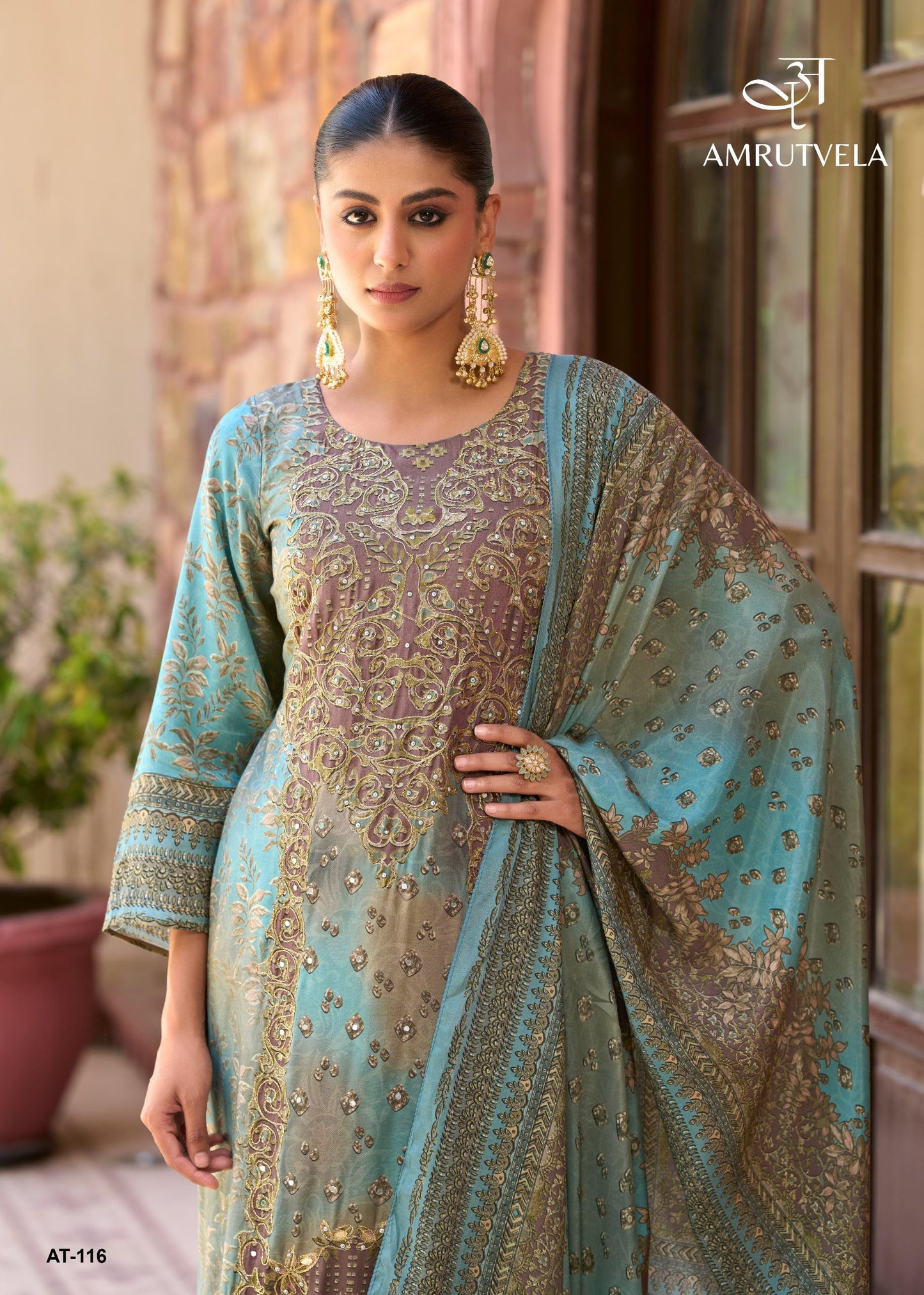 At-116 Amrutvela Pure Viscose Muslin Pakistani Salwar Suits