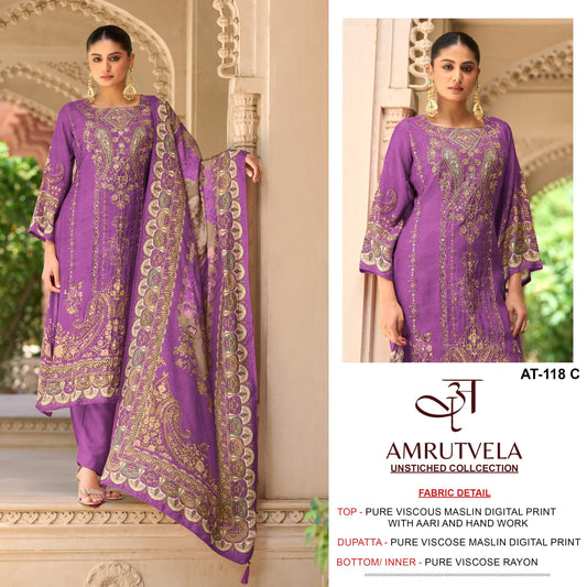 At-118-C Amrutvela Pure Viscose Pakistani Salwar Suits