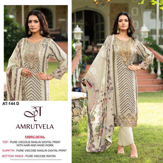 At-144-D Amrutvela Viscose Muslin Pakistani Salwar Suits