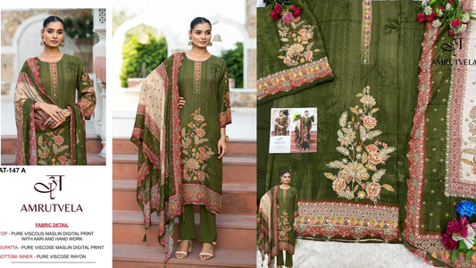 At-147-A Amrutvela Pure Viscose Pakistani Salwar Suits