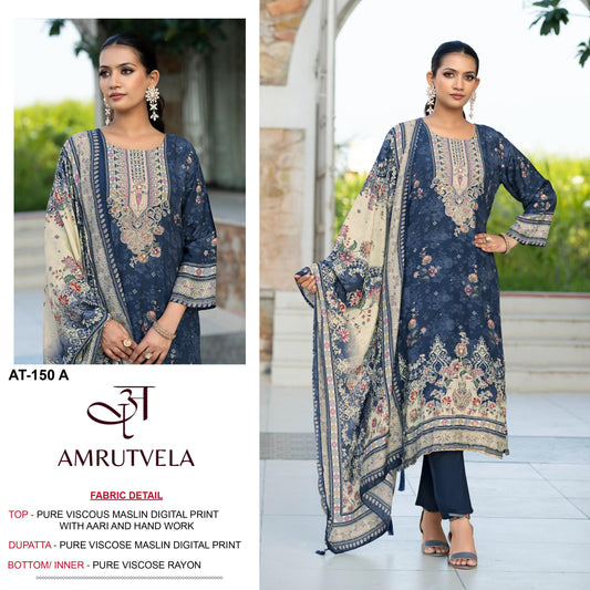 At-150 A Amrutvela Hand Work Pakistani Salwar Suits