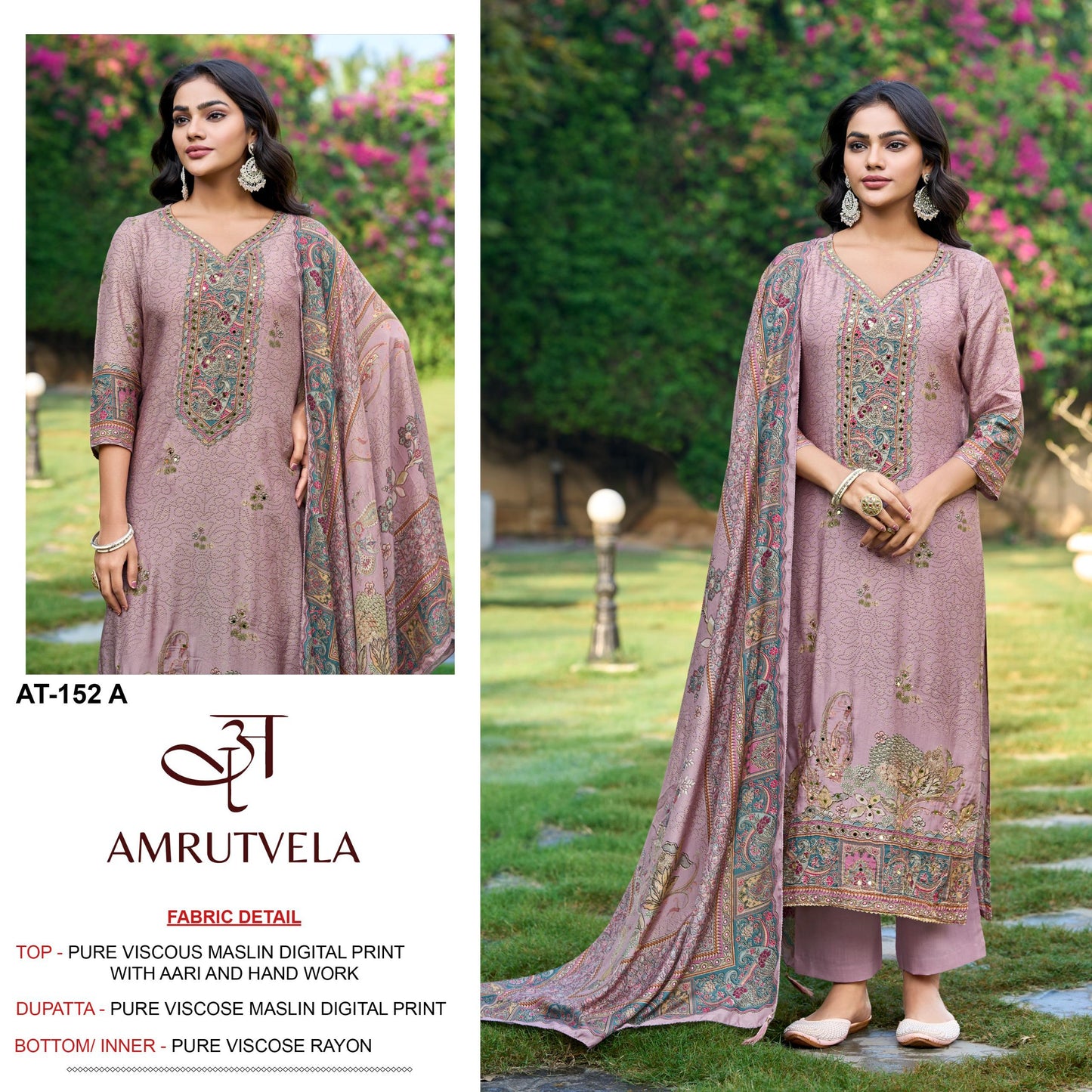 At-152-A Amrutvela Pure Viscose Pakistani Salwar Suits