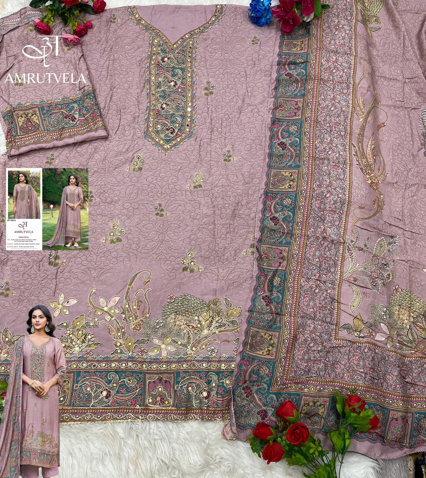 At-152-A Amrutvela Pure Viscose Pakistani Salwar Suits
