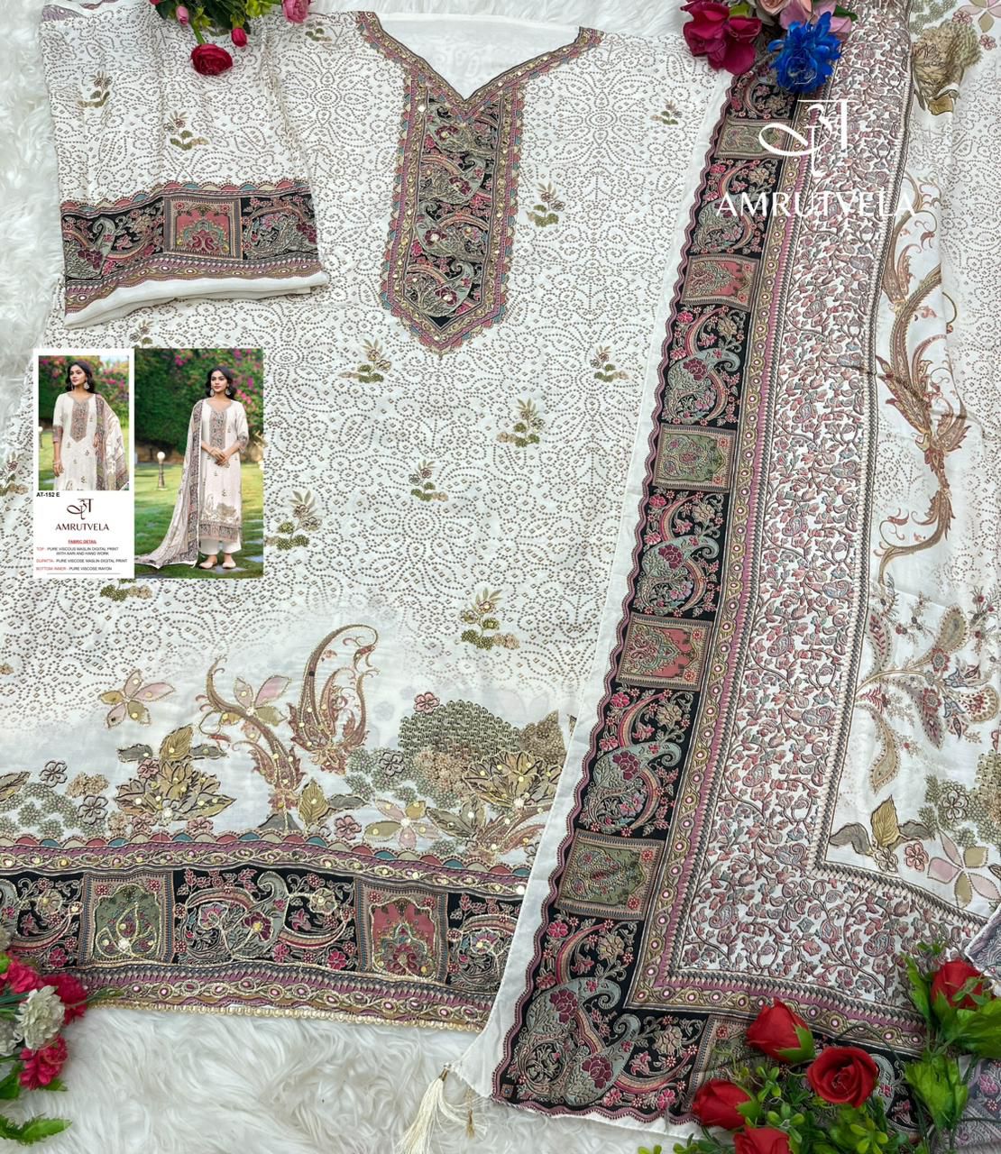 At-152-E Amrutvela Pure Viscose Pakistani Salwar Suits