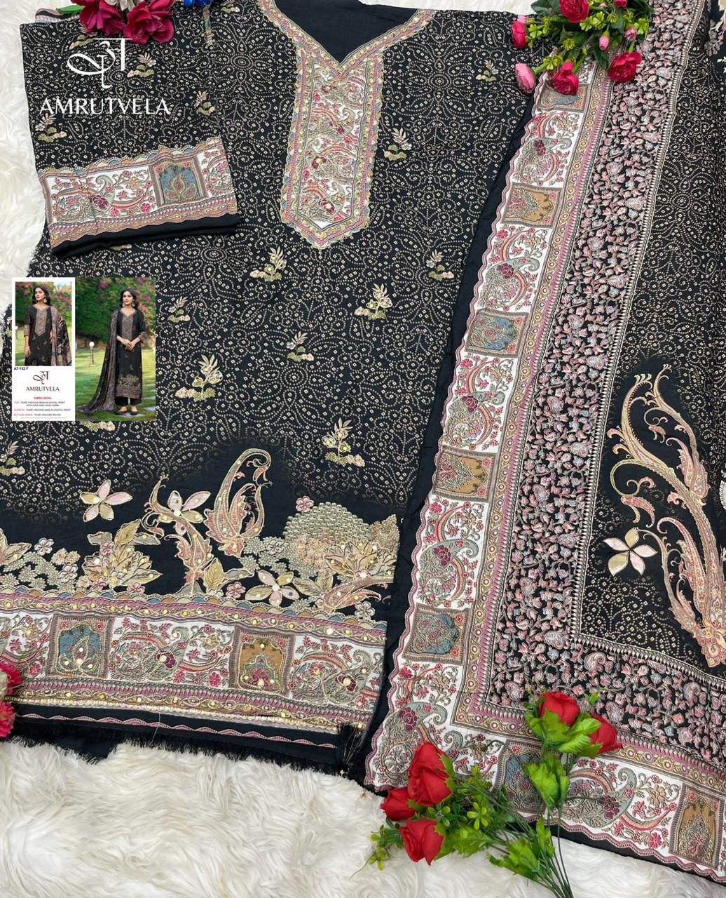 At-152-F Amrutvela Pure Viscose Pakistani Salwar Suits