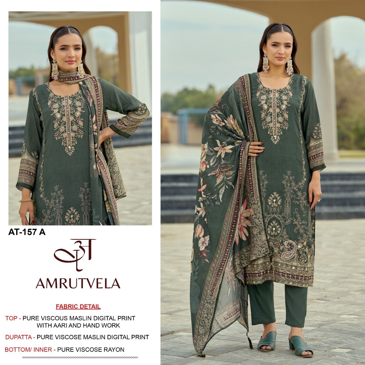 At-157-A Amrutvela Pure Viscose Pakistani Salwar Suits