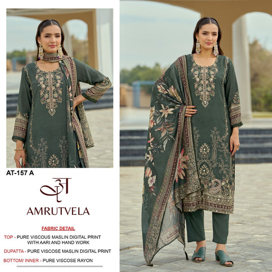 At-157-A Amrutvela Pure Viscose Pakistani Salwar Suits
