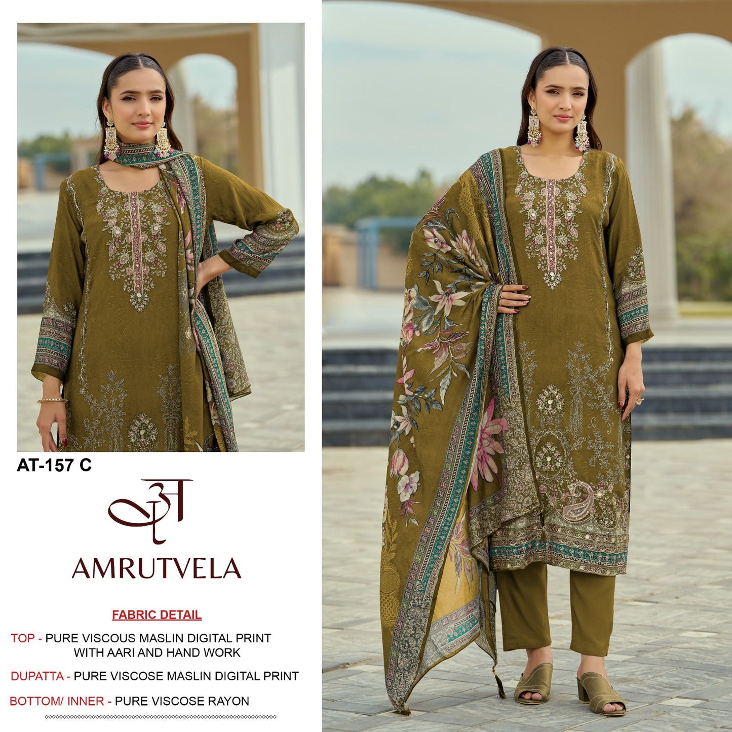 At-157-C Amrutvela Pure Viscose Pakistani Salwar Suits