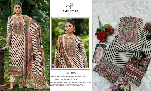 At-159-C Amrutvela Viscose Muslin Pakistani Salwar Suits