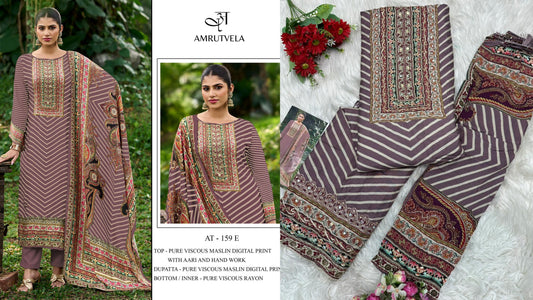 At-159-E Amrutvela Viscose Muslin Pakistani Salwar Suits