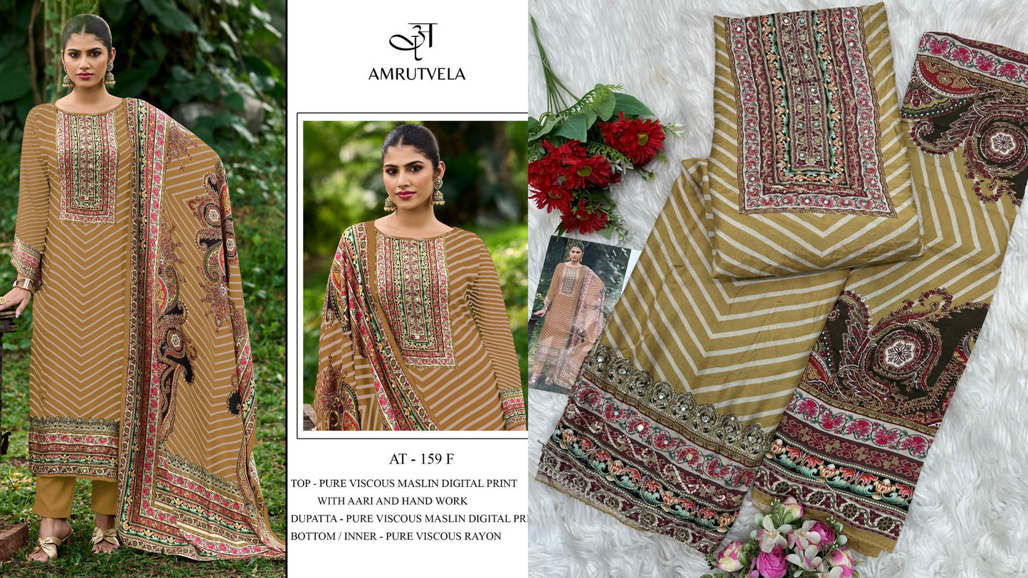 At-159-F Amrutvela Viscose Muslin Pakistani Salwar Suits