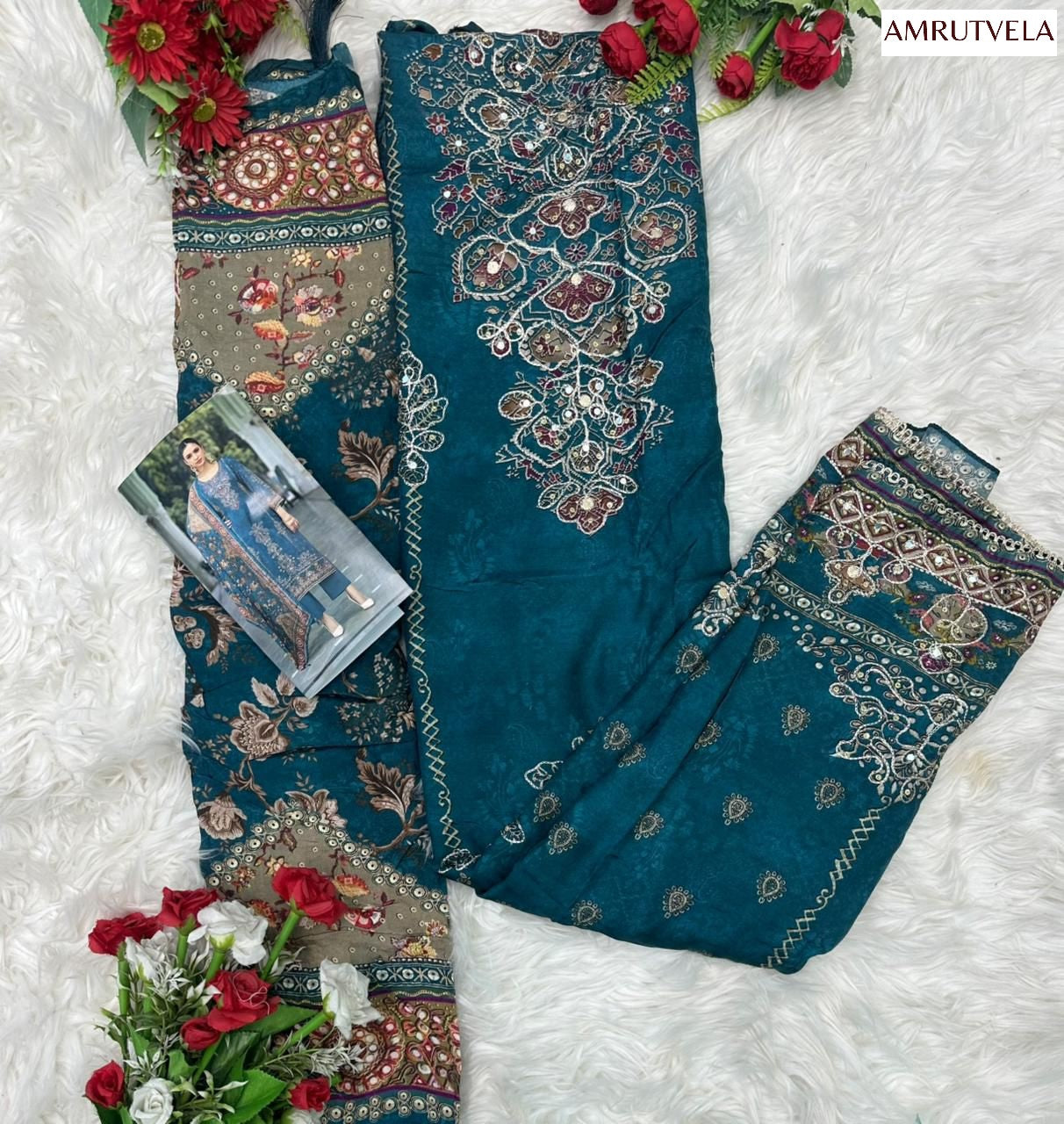 At-160-A Amrutvela Pure Viscose Pakistani Salwar Suits