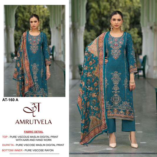At-160-A Amrutvela Pure Viscose Pakistani Salwar Suits