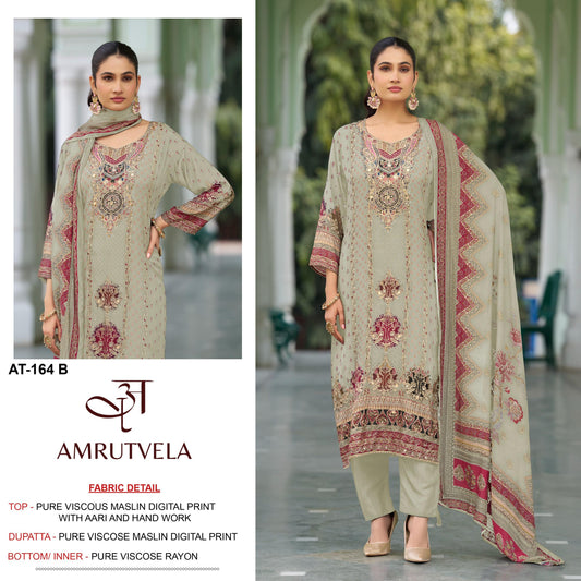 At-164-B Amrutvela Viscose Muslin Pakistani Salwar Suits