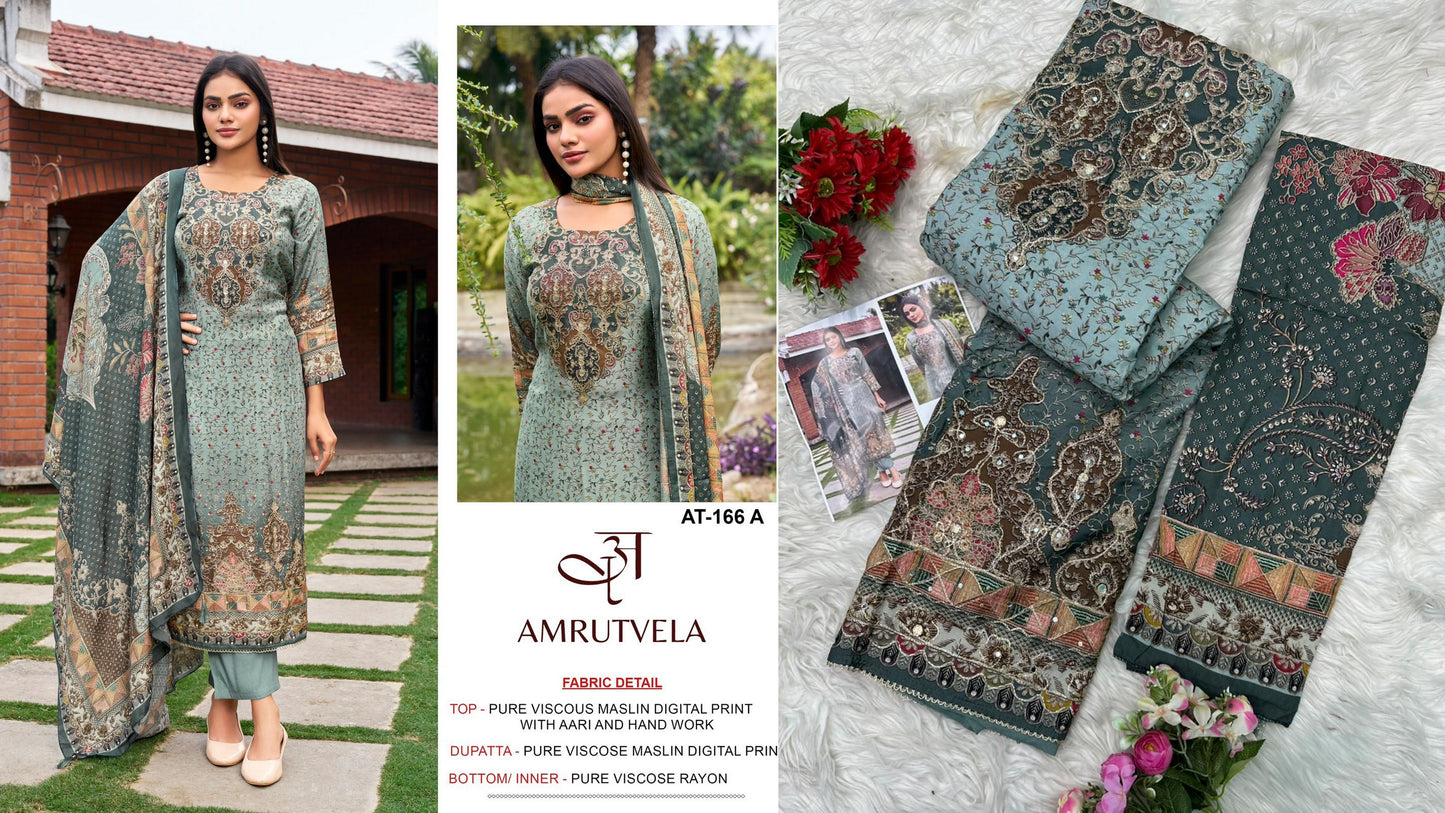 At-166-A Amrutvela Pure Viscose Pakistani Salwar Suits