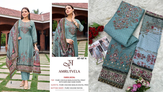 At-167-A Amrutvela Pure Viscose Pakistani Salwar Suits