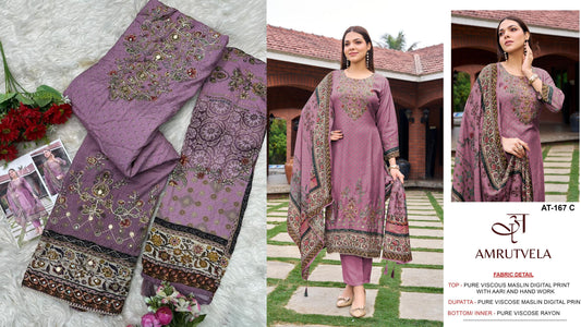 At-167-C Amrutvela Pure Viscose Pakistani Salwar Suits