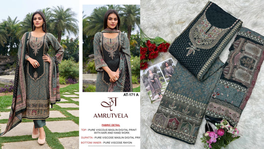 At-171-A Amrutvela Pure Viscose Pakistani Salwar Suits