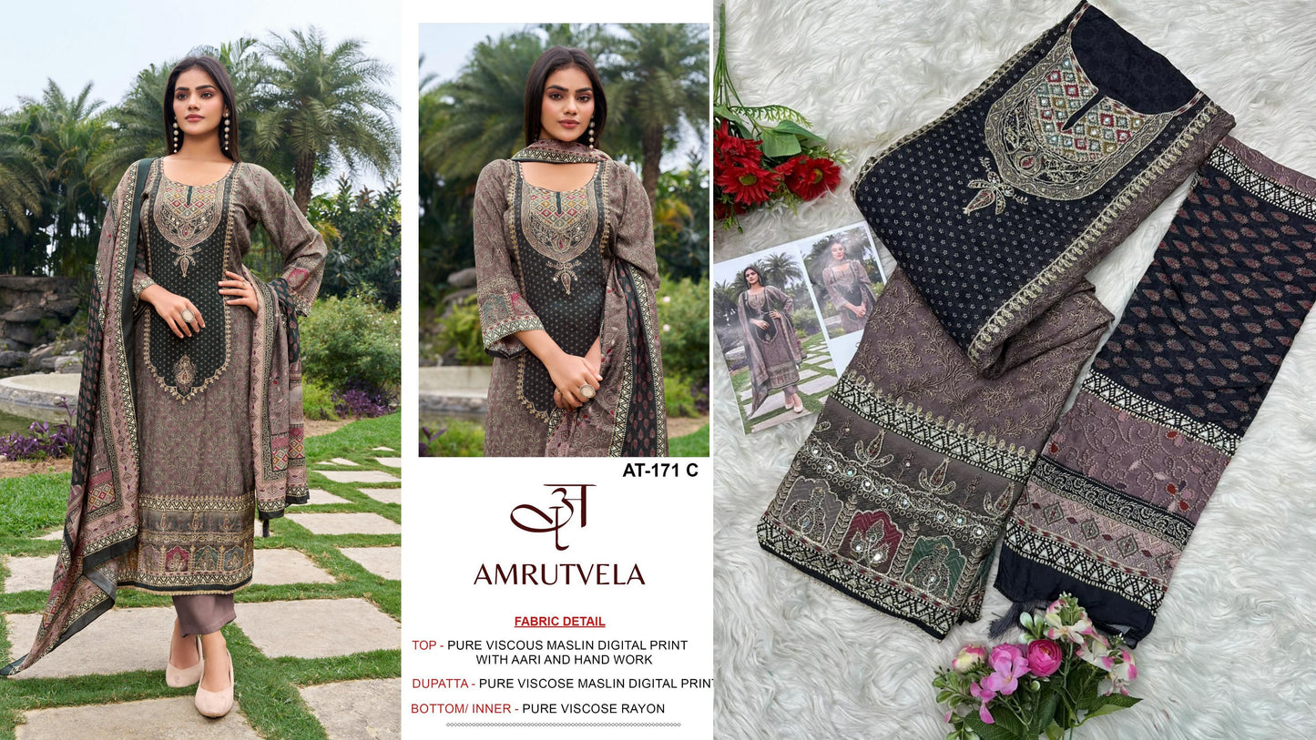 At-171-C Amrutvela Pure Viscose Pakistani Salwar Suits