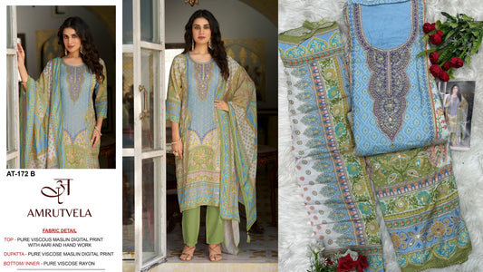At-172-B Amrutvela Pure Viscose Pakistani Salwar Suits