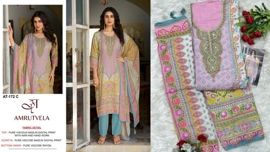 At-172-C Amrutvela Pure Viscose Pakistani Salwar Suits