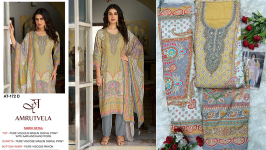 At-172-D Amrutvela Pure Viscose Pakistani Salwar Suits
