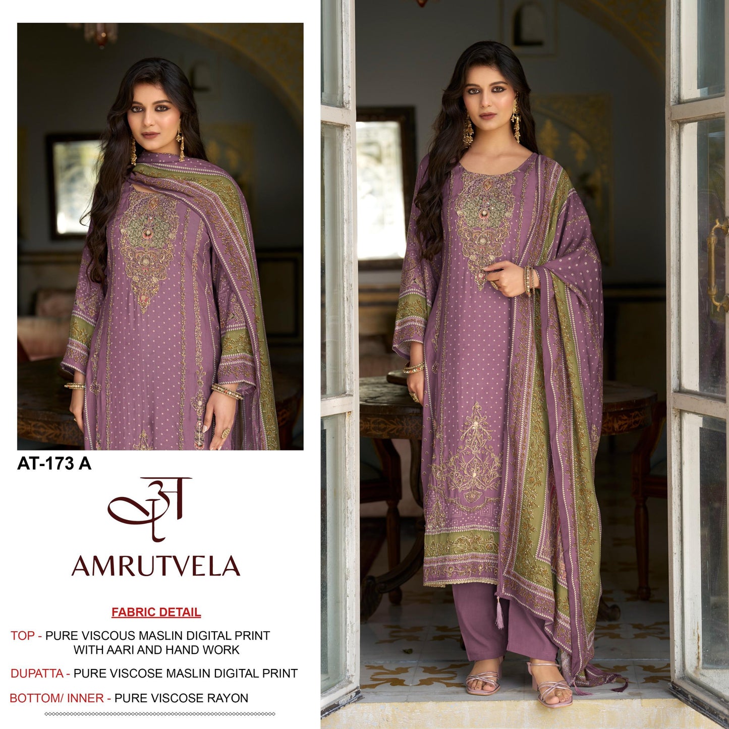 At-173-A Amrutvela Pure Viscose Pakistani Salwar Suits
