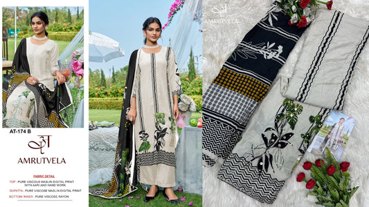 At-174-B Amrutvela Viscose Muslin Pakistani Salwar Suits