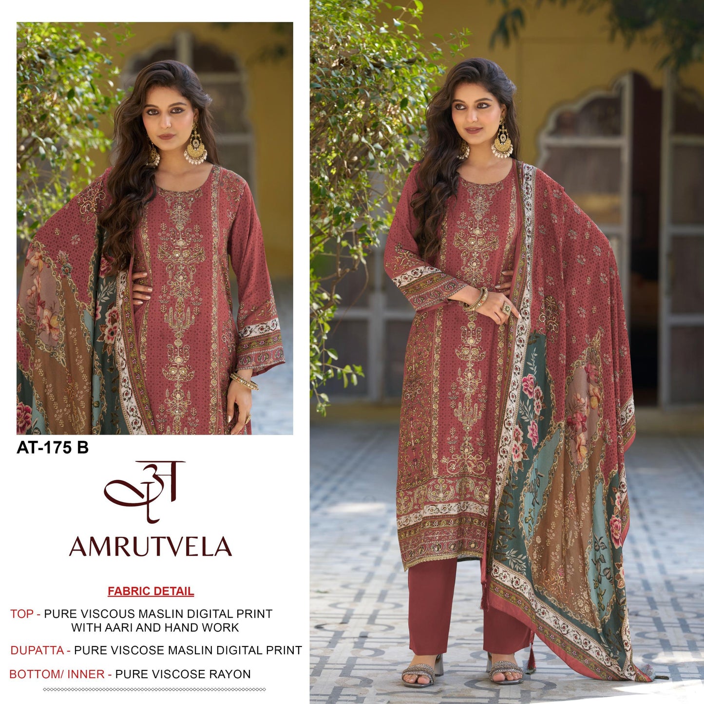 At-175-B Amrutvela Pure Viscose Pakistani Salwar Suits