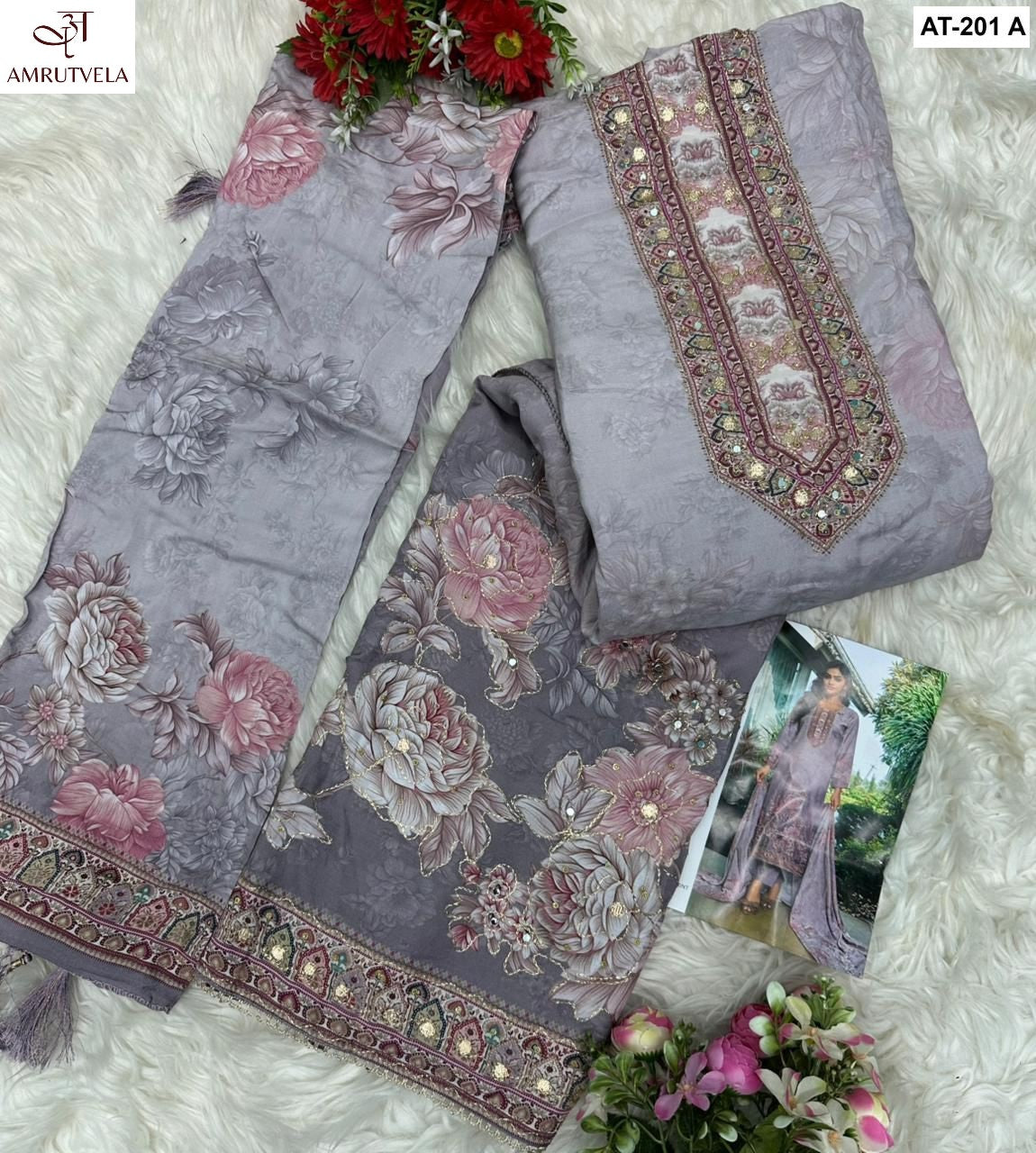 At-201-A Amrutvela Viscose Muslin Pakistani Salwar Suits